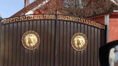 porti cu blazon cu lei auriti